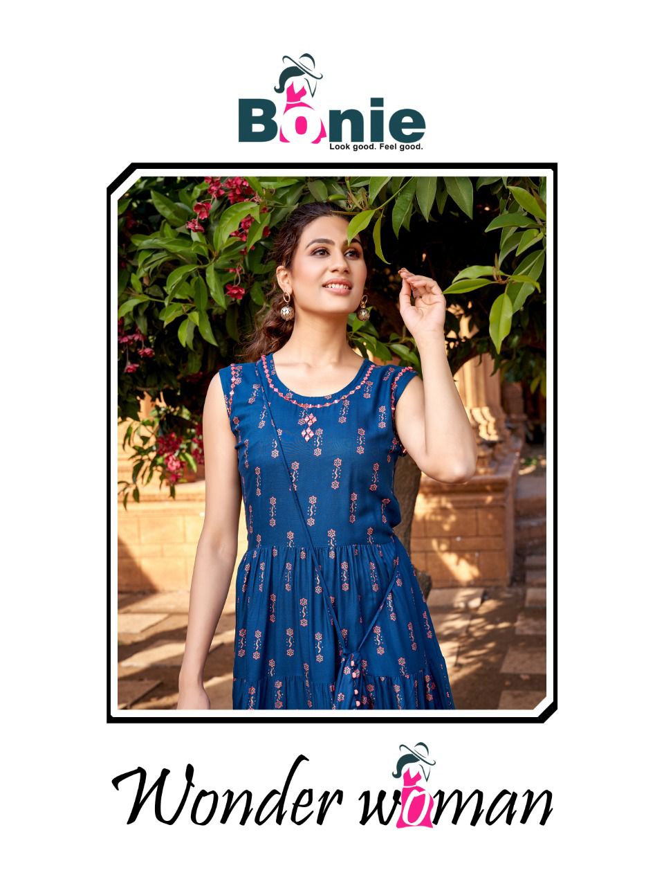 Bonie Wonder Woman New Designer Ethnic Wear Rayon Long Anarkali Kurti Collection